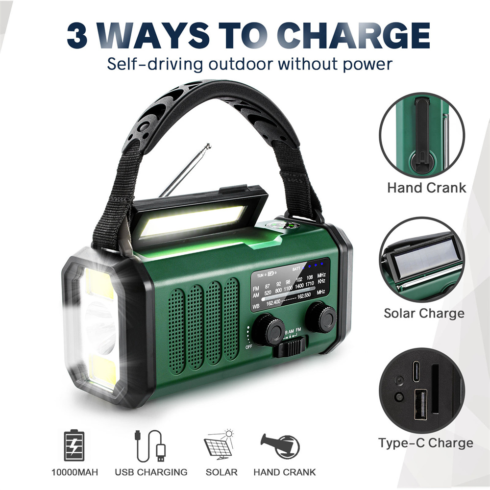 Emergency-Weather-Crank-Radio-Portable-Camping-Light-10000mAh-BatteryHand-CrankSolar-Powered-AMFM-Wi-2022608